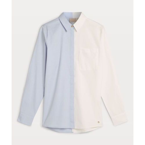 JOSH V blouse white quartz blue  (jules - ) - Hype Fashion (Schoten)