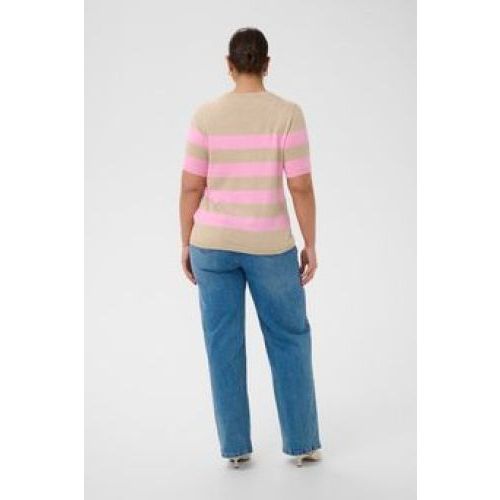 Kaffe curve trui Pink  (lizzy striped - ) - Hype Fashion (Schoten)