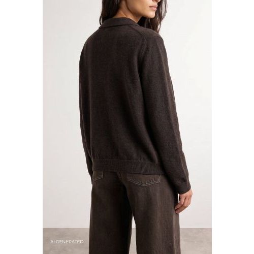 levete room cardigan Brown  (Ismaila 6 - ) - Hype Fashion (Schoten)